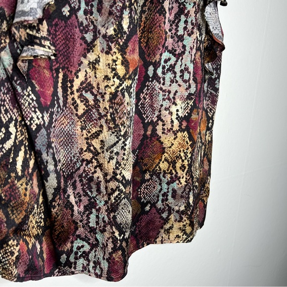 NWT Rebecca Taylor Snake Ruffle Silk Top Sz M Blouse - Picture 5 of 11